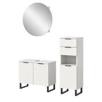 BADMÖBEL-SET 3-teilig weiß 120 cm, Kombination mit Soft-Close - Weiß, Glas/Holzwerkstoff (120/193/34cm) - Inn.Furn