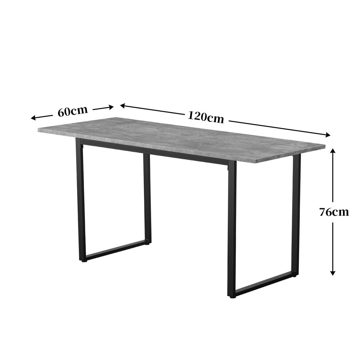 ESSTISCH SAMUEL, Eiche, 120/60/76 cm - Eichefarben/Schwarz, Holzwerkstoff/Metall (60/120/76cm) - B&D Home