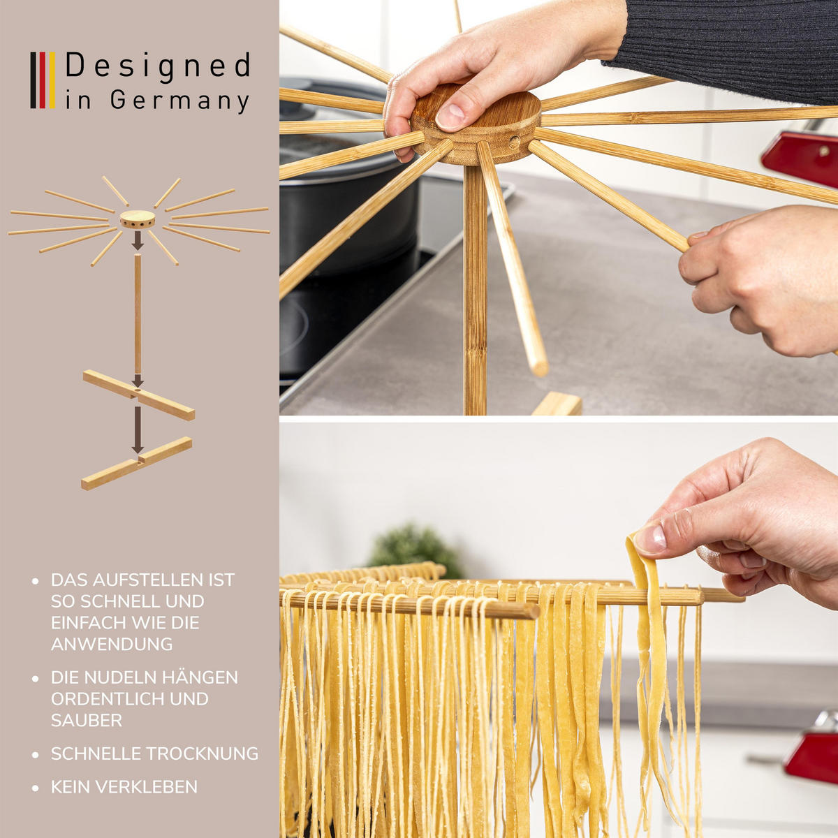 NUDELMASCHINE, rot, Edelstahl - Rot, Metall (20/15/21cm) - bremermann