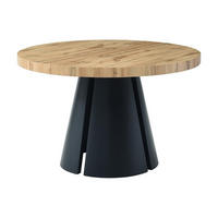 ESSTISCH ausziehbar - 4 bis 12 Personen - MDF & schwarzes Metall - Holzfarben hell - JARELIA - Naturfarben, Holz (240/120/76cm) - Vente-Unique