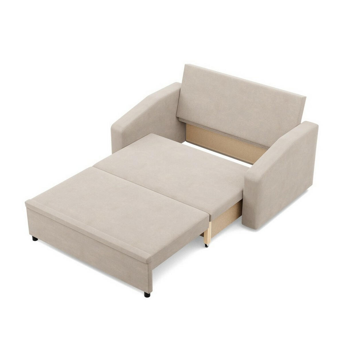 SOFA Neo mit abgeschrägter Armlehnen beige - Beige, Textil (148/90/87cm) - SIMKAM Furniture
