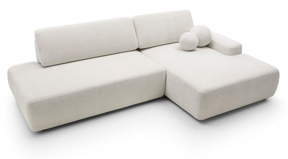 ECKSOFA 275 cm mit Schlaffunktion Orea O, Rechts, Creme - Creme, Holz (164/276cm) - Emporius