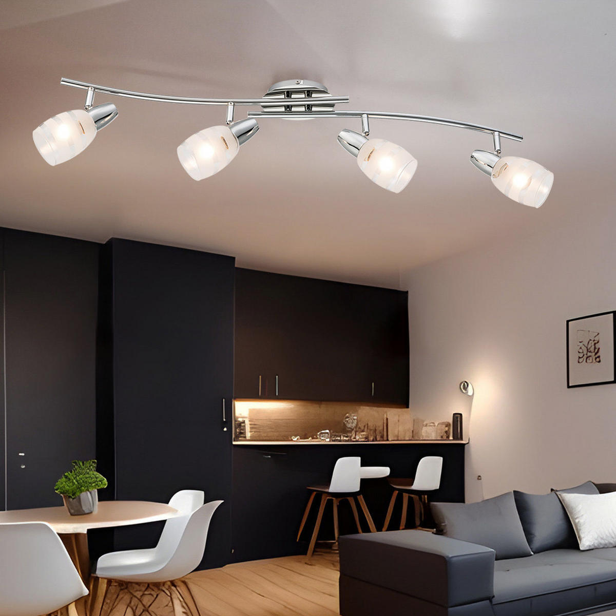 LED DECKENLEUCHTE Metall Silber - Silberfarben, Glas (81/9/16cm) - Globo Lighting