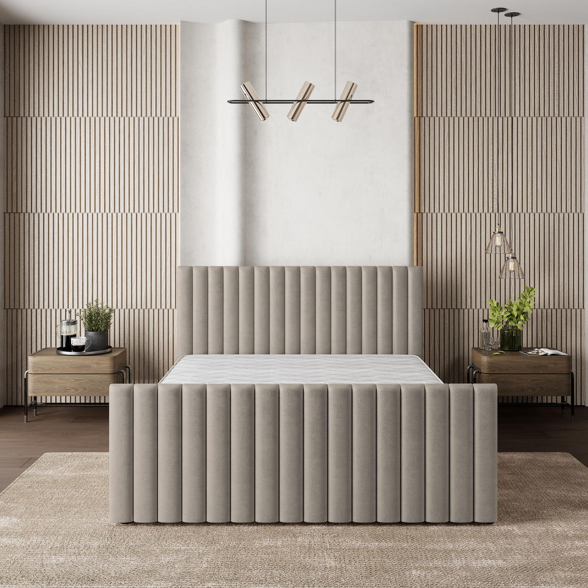 POLSTERBETT CANOVA K 120x200 cm mit Bettkästen - Beige - Beige, Holz/Textil - MASSENO