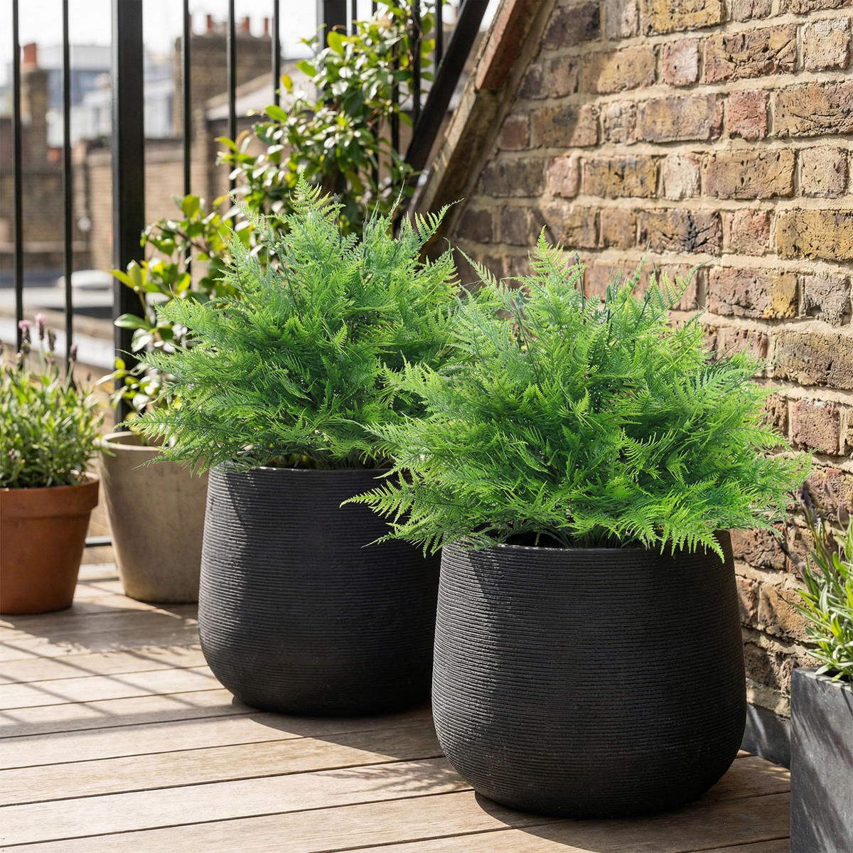 KUNSTPFLANZE 2er Set PE Aluminium Grün - Grün, Kunststoff (60cm) - HOMCOM