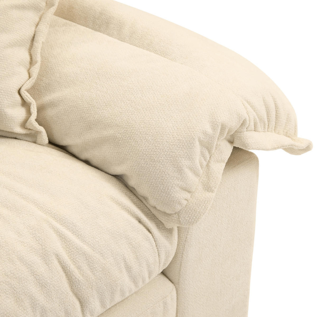 SOFA mit tiefem Sitz 214 x 89 x 93 cm Chenille Beige 2-Sitzer - Beige, Kunststoff (214/93/89cm) - Meubliv