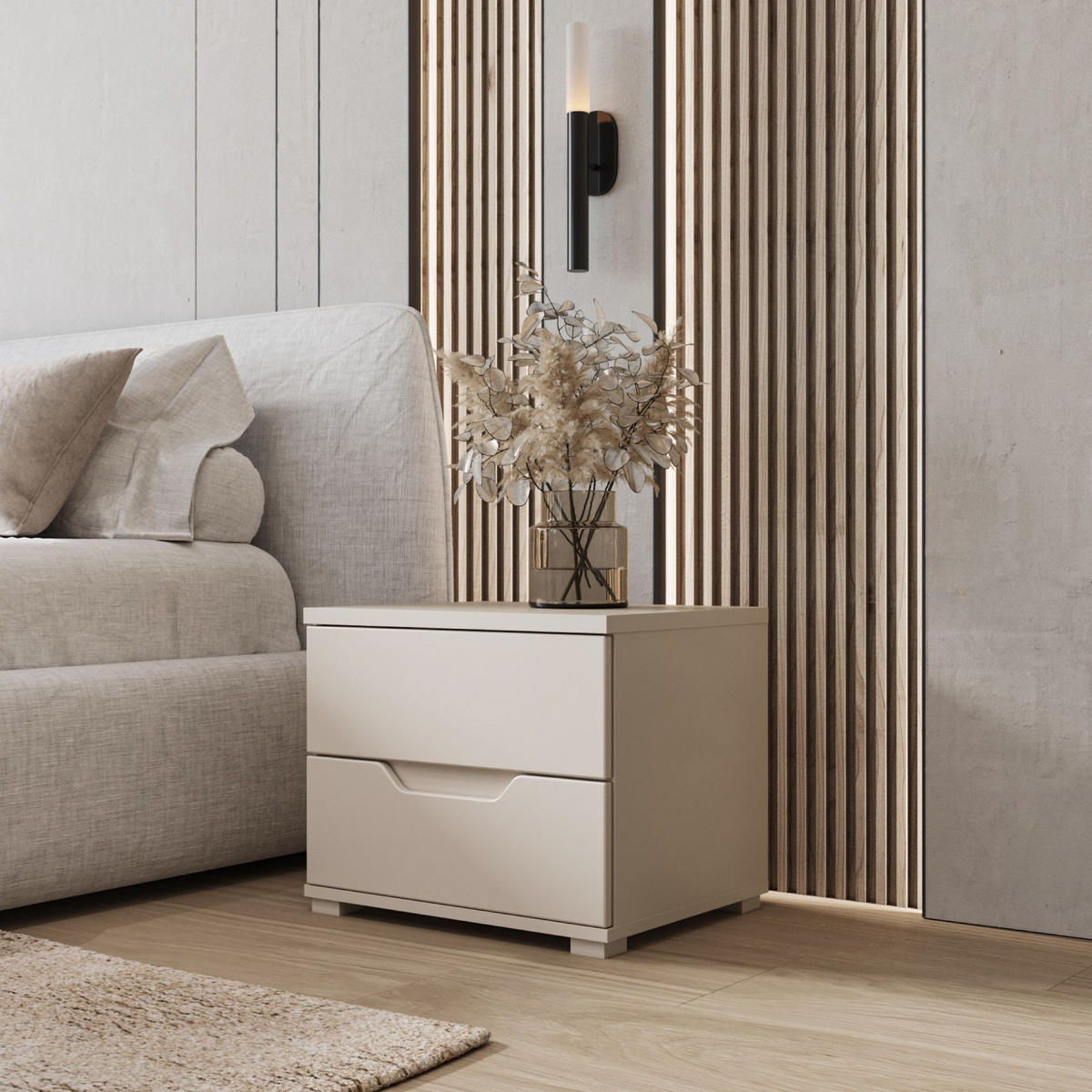 NACHTTISCH Valles Kaschmirgrau 50 cm - Taupe, Holzwerkstoff/Kunststoff (50.1/42/40cm) - Selsey