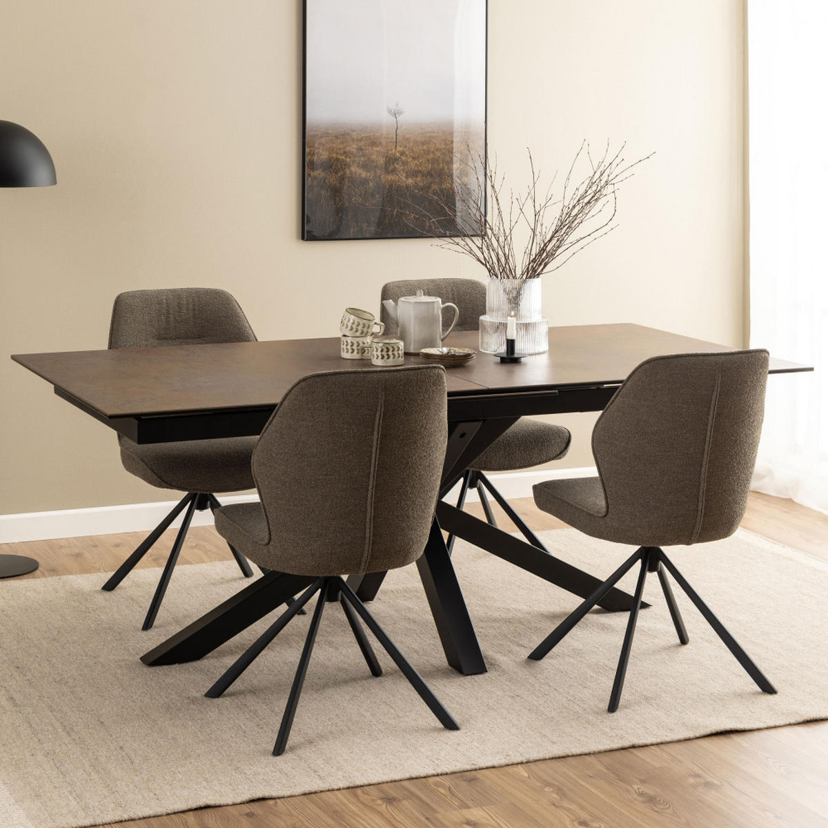 ESSTISCH - Keramik - Kastanie - Braun, Keramik (200/100/76cm) - Drawer