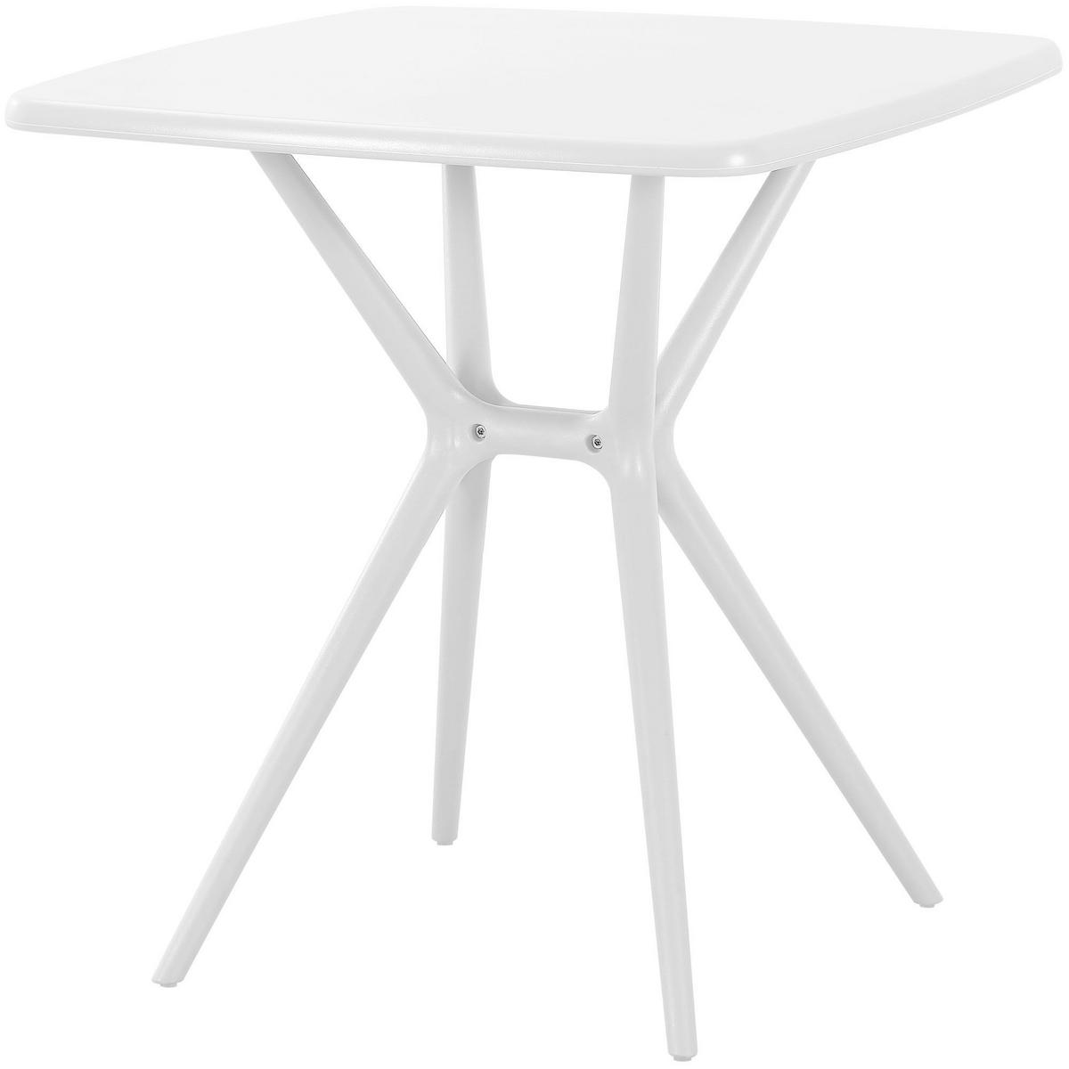 GARTENMÖBEL-SET Greta 4 Stühle 156x156x81cm Kunststoff Weiß Balkonset - Weiß, Kunststoff - DELUKE