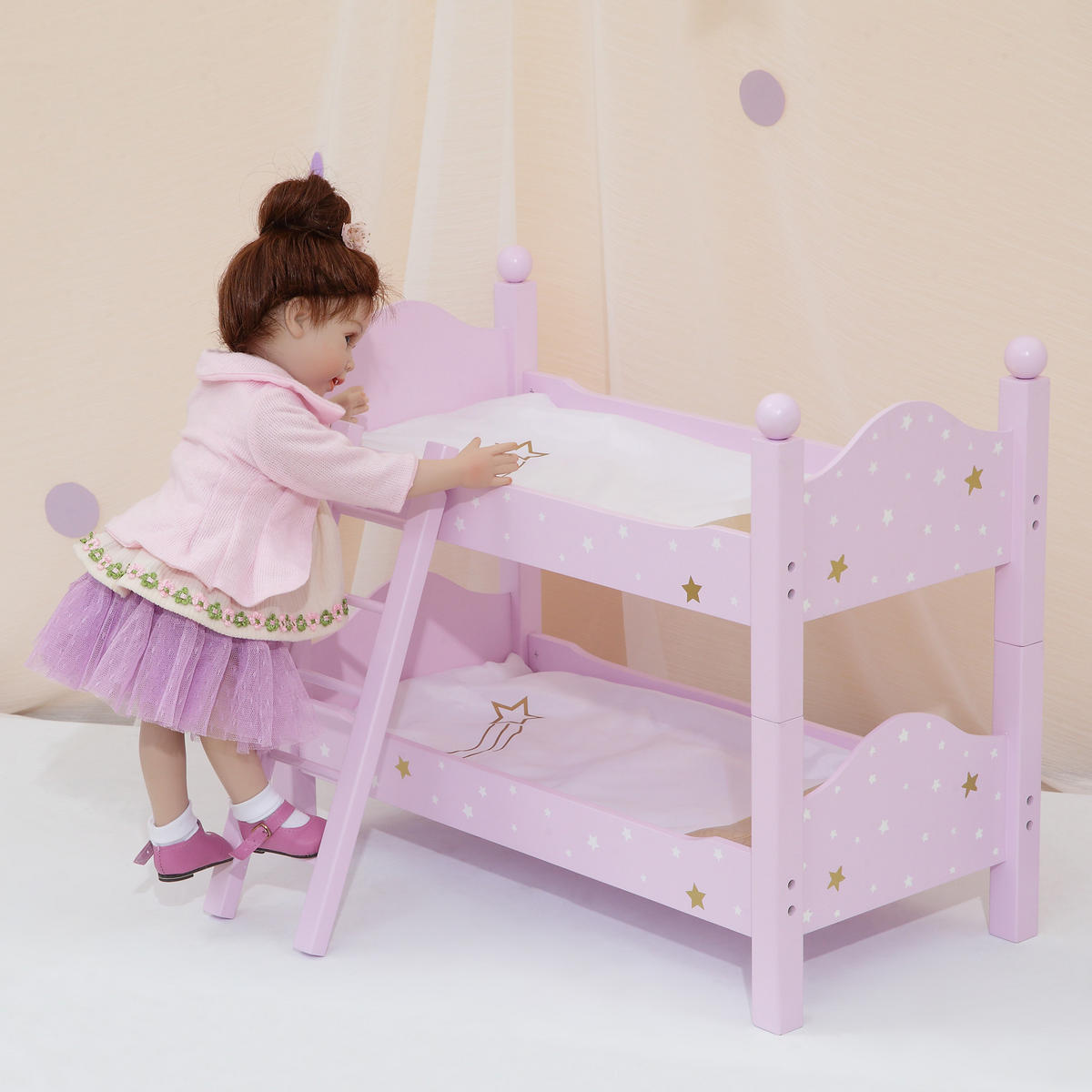 PUPPENBETT aus Holz, Rosa, 44cm - Pink, Holzwerkstoff (27/44/51cm) - Teamson Kids
