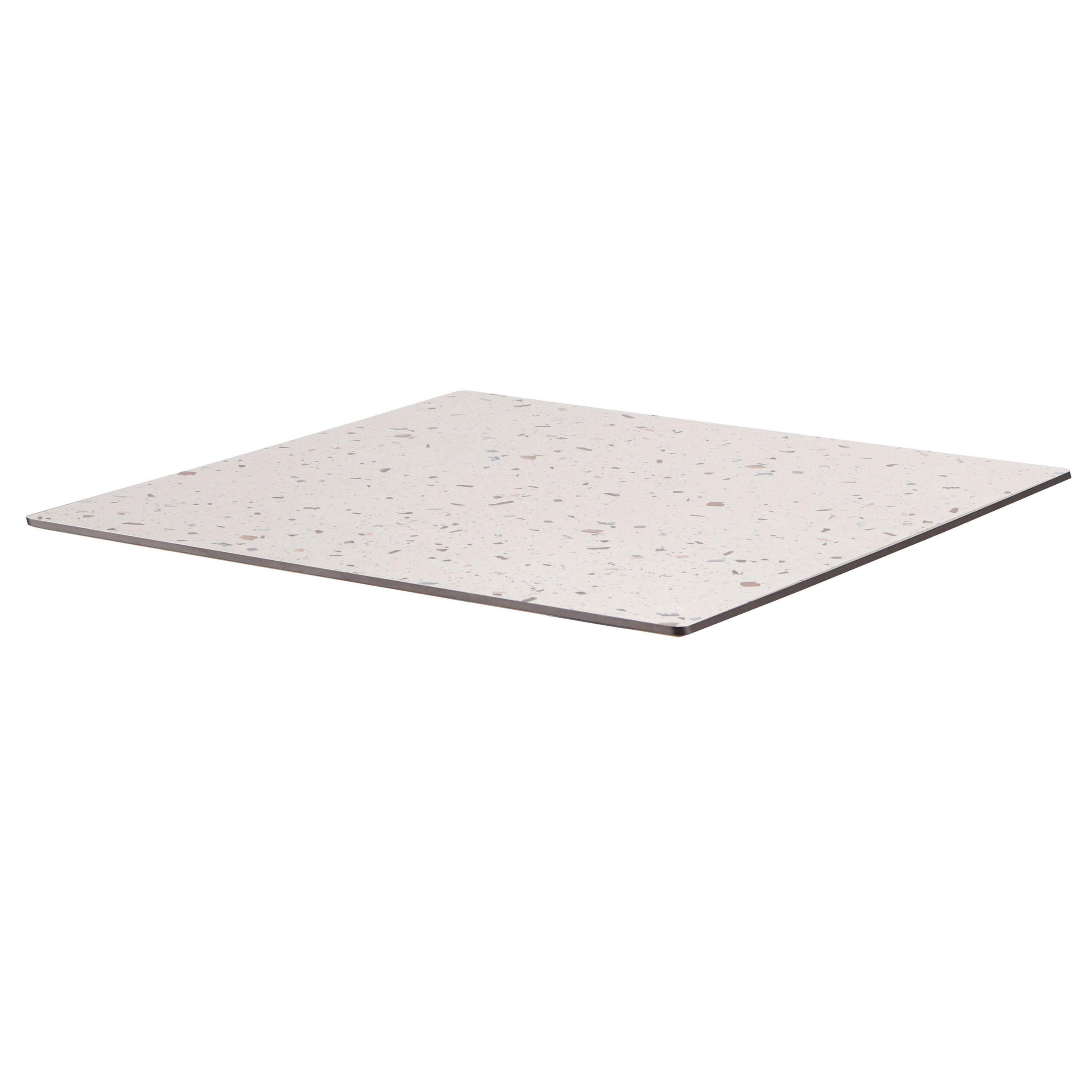 TISCHPLATTE 60 x 60 cm, Terrazzo - Weiß, Kunststoff (60/1.25/60cm) - Oviala