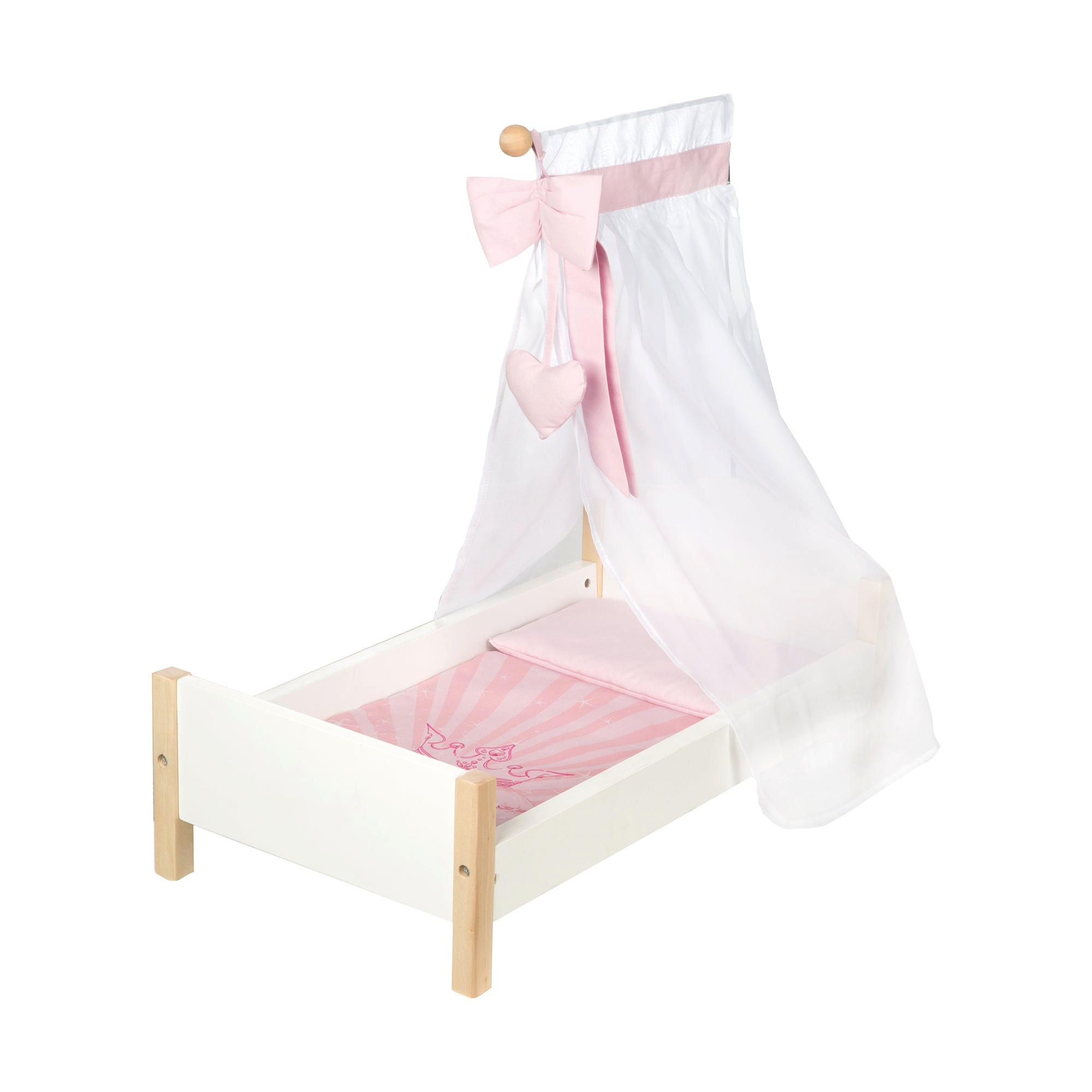 PUPPENSTANDBETT Scarlett - Weiß, Holzwerkstoff (30/60/52cm) - Roba