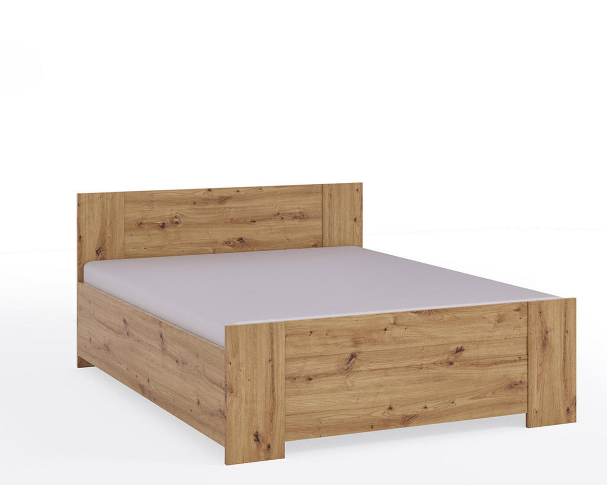 DOPPELBETT Tamiza 160x200 mit lattenrost - Eiche Artisan, Holzwerkstoff (160/200cm) - Ravio