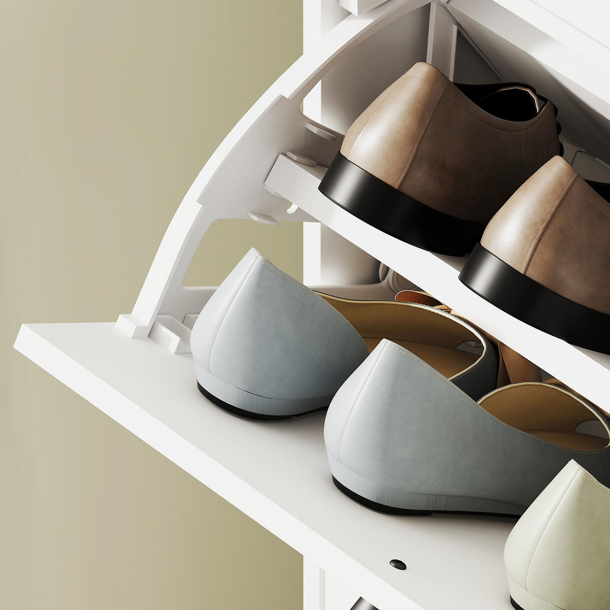 SCHUHSCHRANK Weiß 26.0/47.0/120.0 cm - Weiß, Holzwerkstoff (47/120/26cm)