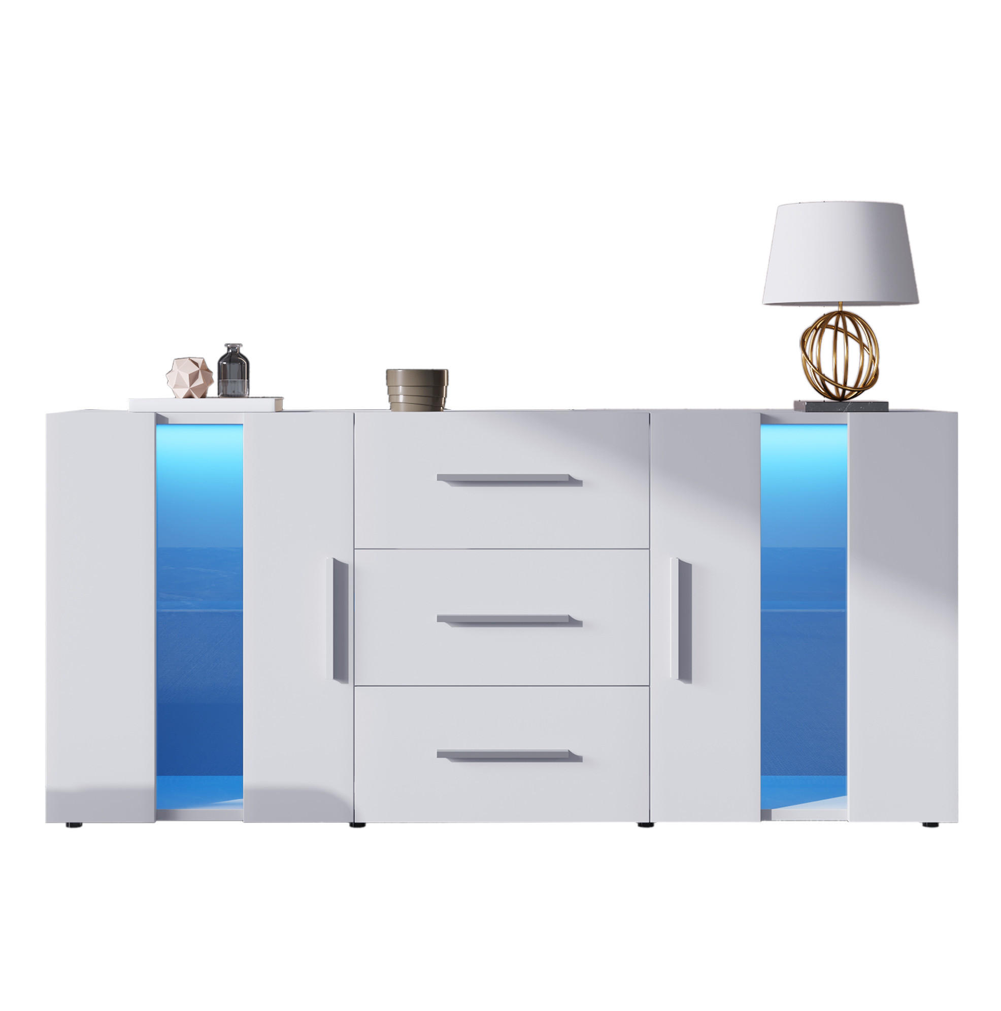 Okmyhome Sideboard Weiß 35x70x140 cm