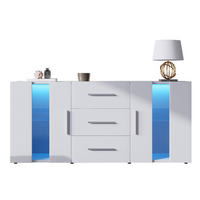 SIDEBOARD 140/35/70 cm Weiß aus MDF mit LED-Beleuchtung - Weiß, Holzwerkstoff (35/70/140cm) - OKMYHOME