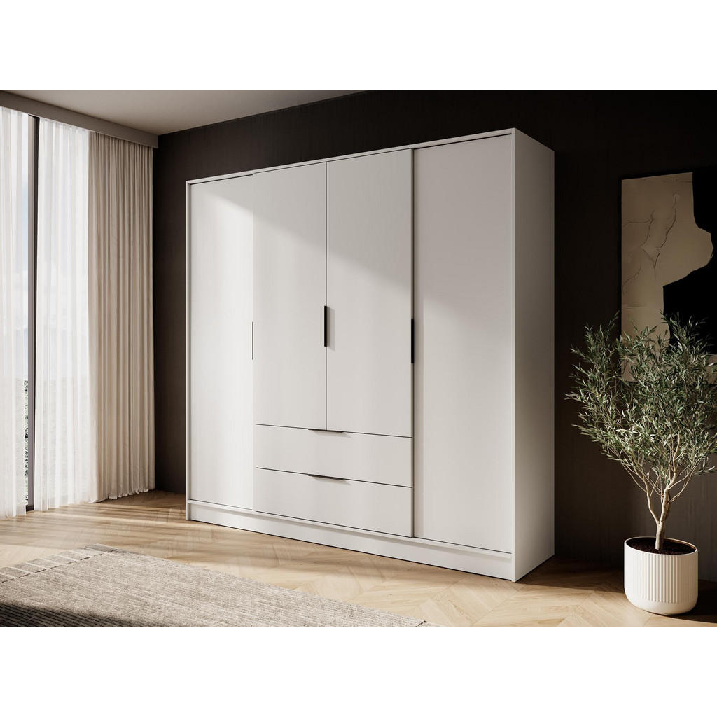 Thumbnail - Bettso Kleiderschrank, Beige, Holzwerkstoff, 8 Fächer, 2 Schubladen, 206x200x51 cm, Schlafzimmer, Kleiderschränke, Dreht...