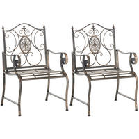 GARTENSTUHL 2er Set Metall bronze - Bronzefarben, Metall (62/94/53cm) - CLP