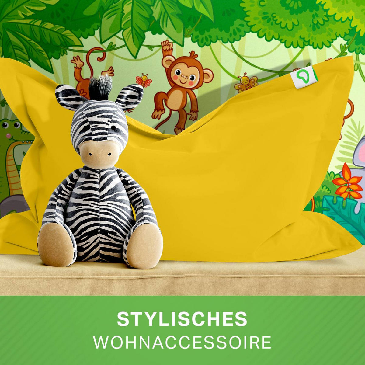 KINDER-SITZSACK 70x100cm - 70 Liter - Gelb, Textil (70/10/100cm) - Green Bean
