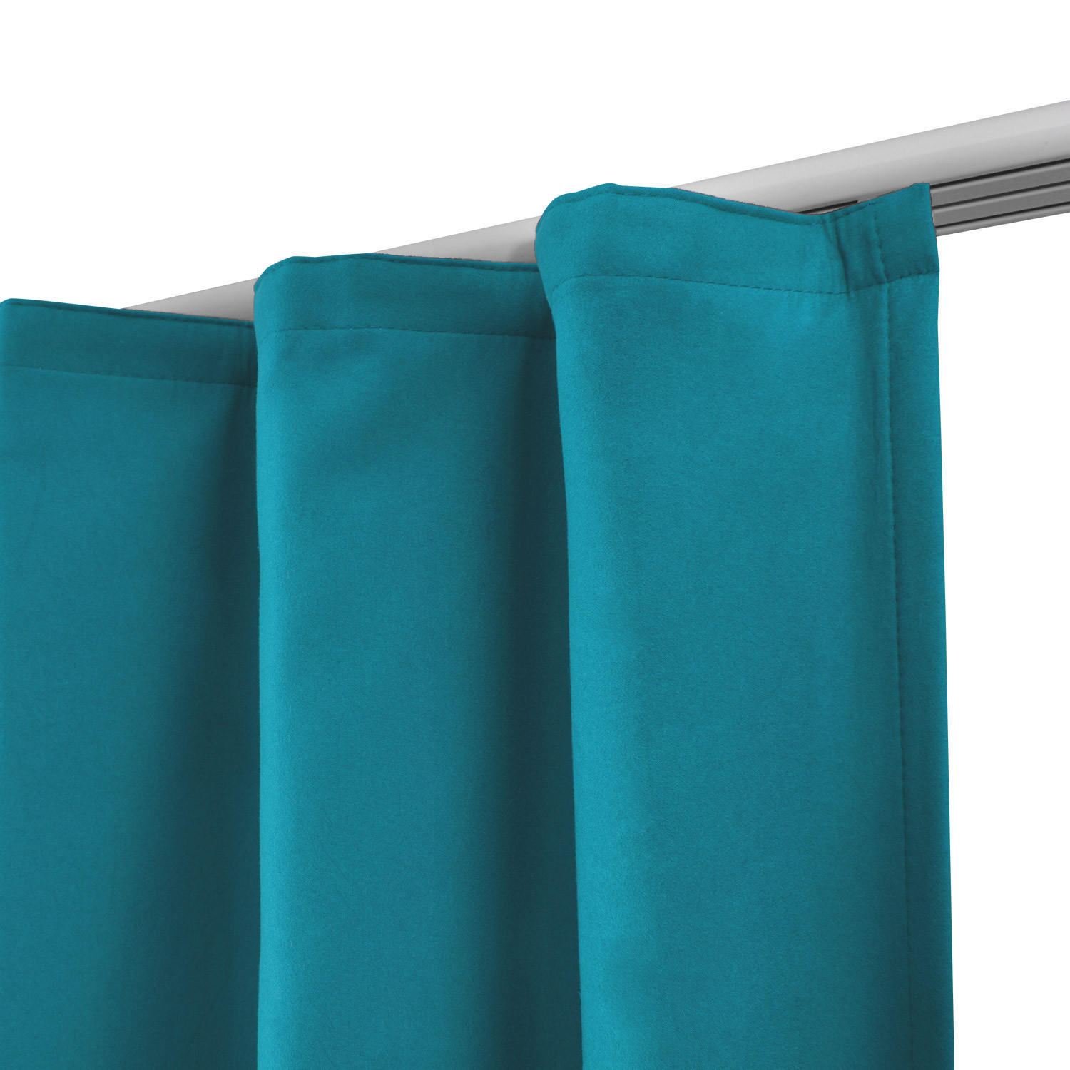 VORHANG Amelie TK mit Kräuselband 140x245cm Türkis (2tlg) - Türkis, Textil (140/245/1cm) - Beautissu 
