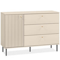 KOMBIKOMMODE DROMA mit Goldelementen, Creme - Creme, Holz (120/85/40cm) - KONSIMO®