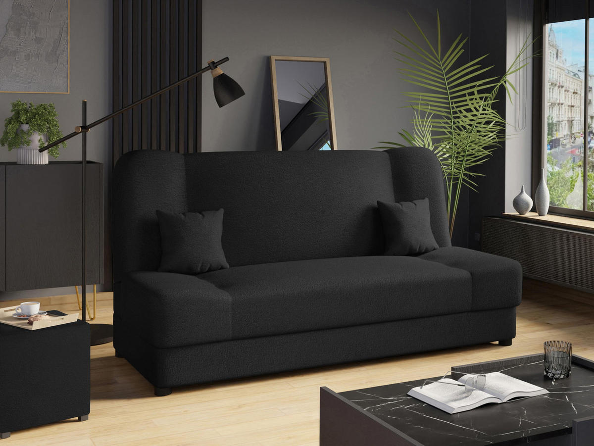 SCHLAFSOFA Jonas - Schwarz, Holz/Textil (195/86/87cm)
