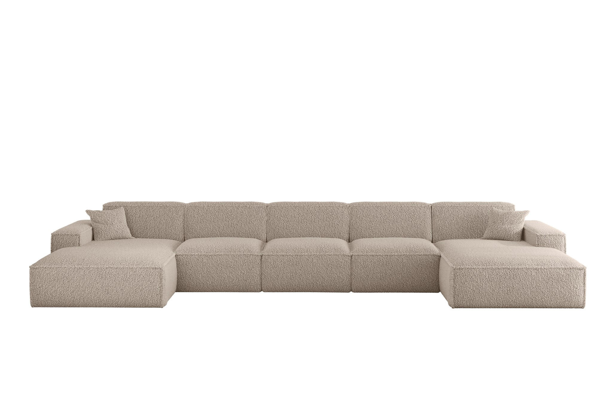 WOHNLANDSCHAFT Celes Premium Xl Sven - Hellbraun, Holzwerkstoff/Textil (462/73/165cm) - Fun Möbel