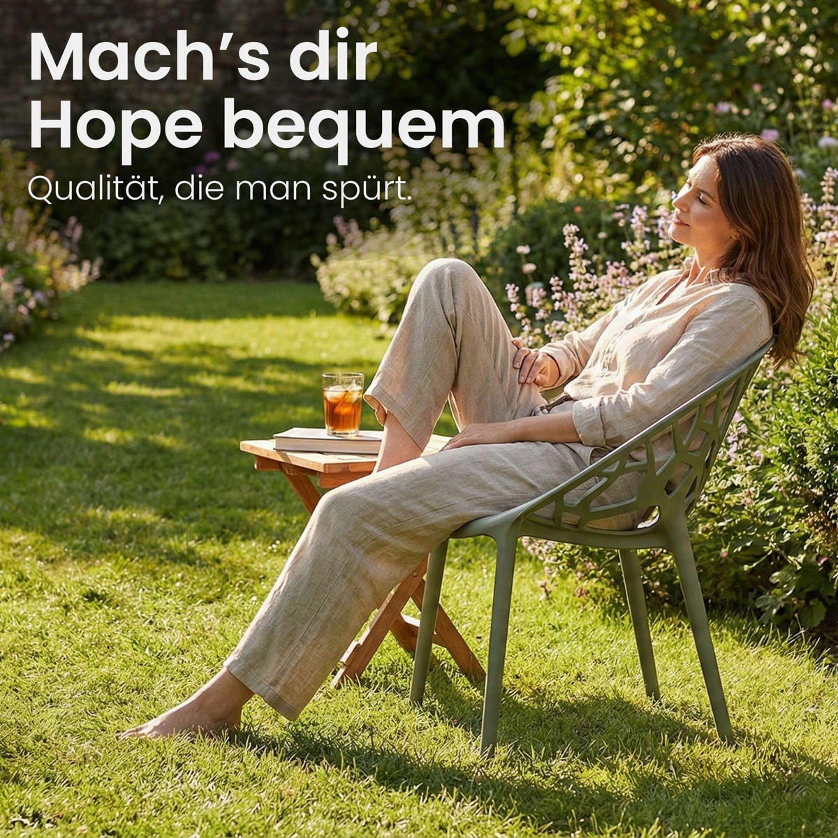 GARTENSTUHL Kunststoff oliv - Olivgrün, Kunststoff (59/80/60cm) - CLP