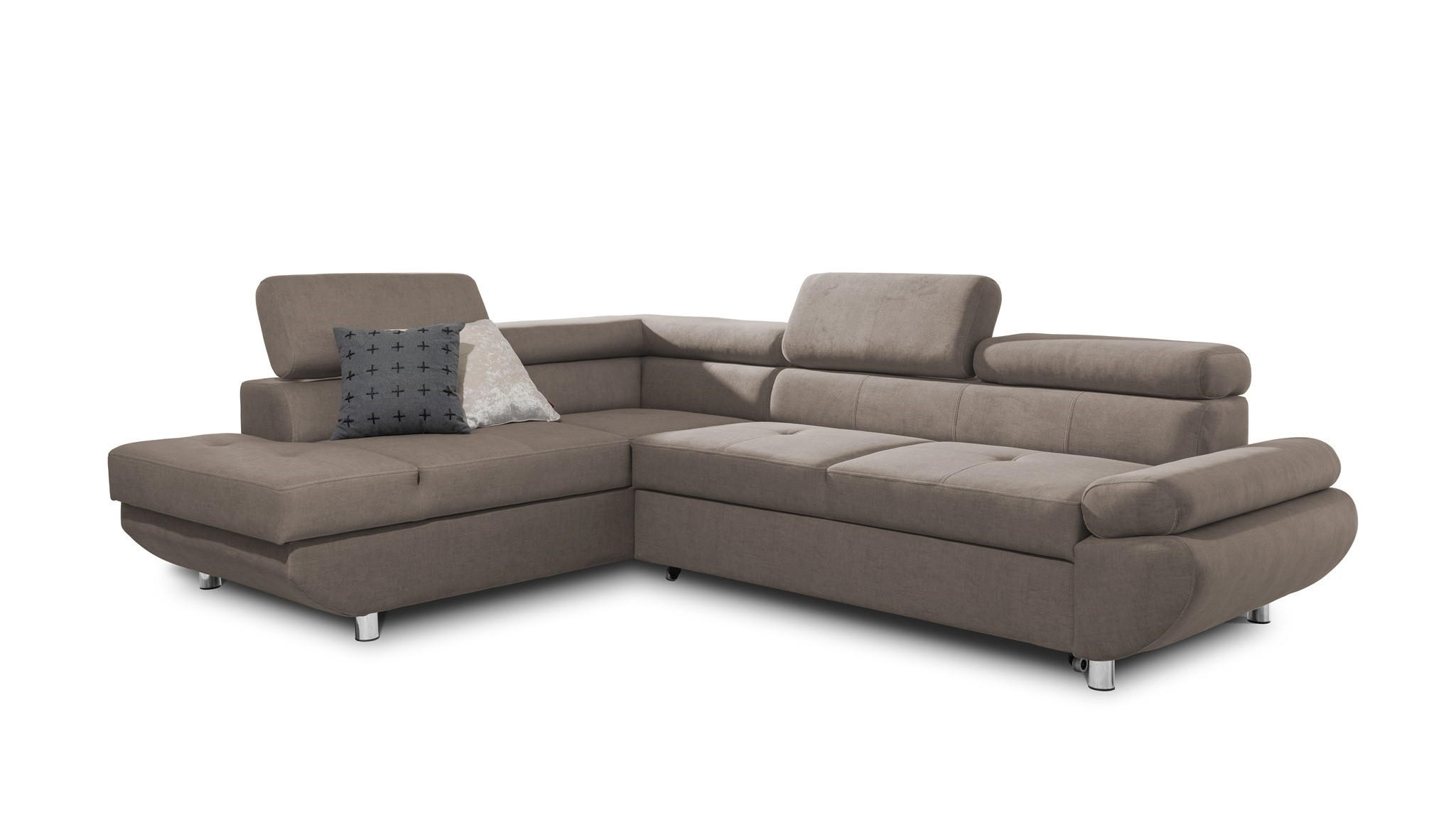 ECKSOFA Schlafsofa Panos In Esito - Beige, Holzwerkstoff/Textil (275/210cm) - Fun Möbel