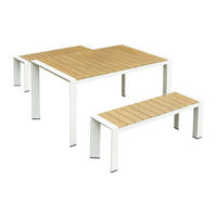 GARTENESSGRUPPE im Set - 4 -Sitzer - Aluminium - naturfarben hell, weiß - NYROS - Naturfarben, Metall - Vente-Unique