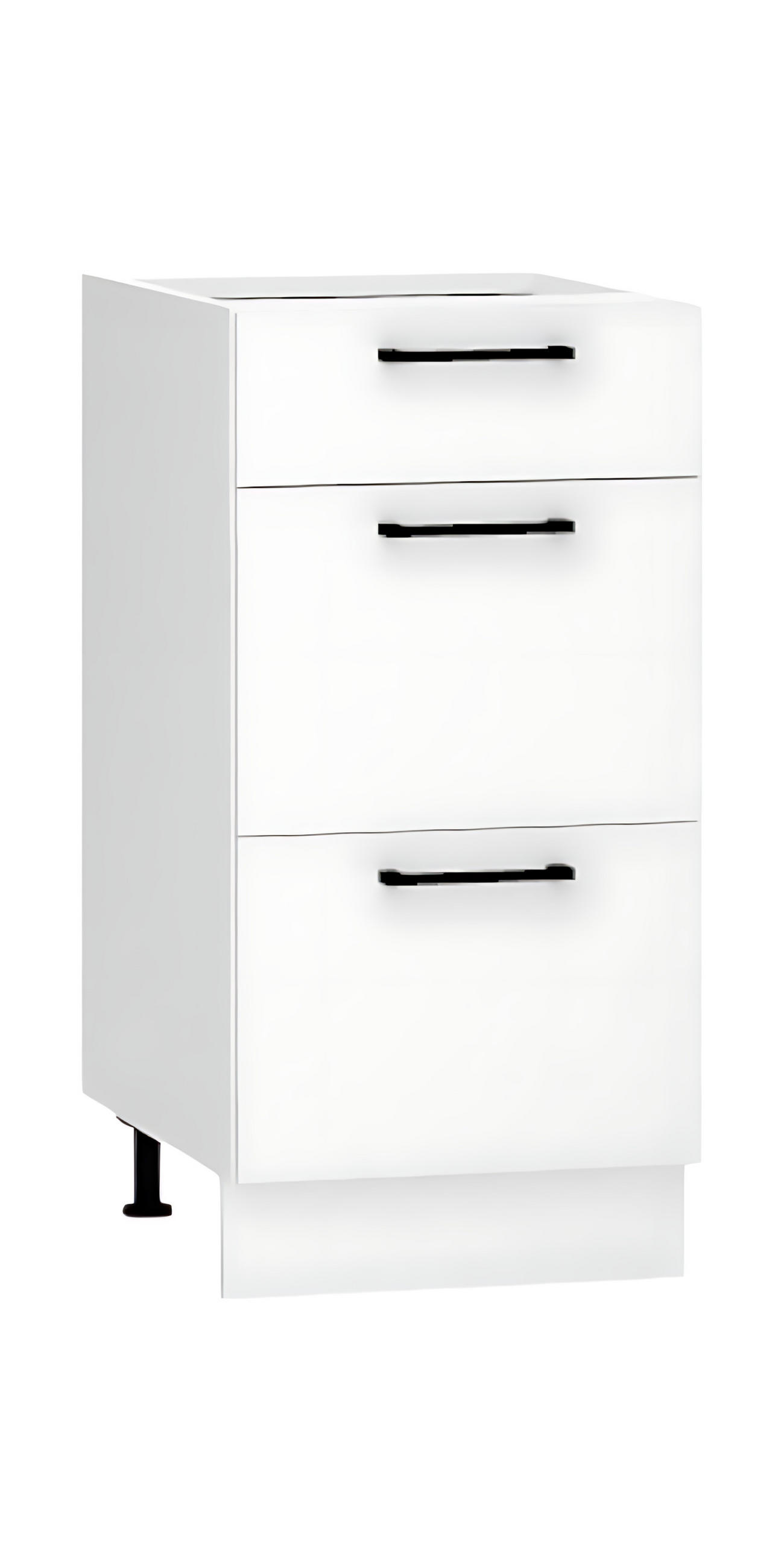UNTERSCHRANK D40S3 - Dnoria - 3 Schubladen für effiziente Organisation - Weiß, Holz/Metall (40/82/52.4cm) - ROYAL24_MARKT