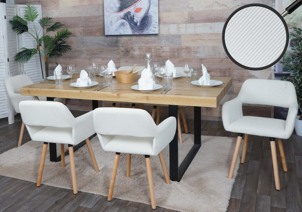 ESSZIMMERSTUHL Cremeweiß - Weiß, Textil (56/80/53cm) - MCW