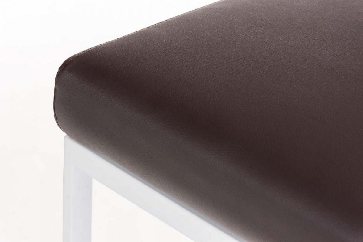 BARHOCKER 2er Set Lederlook Braun - Weiß/Braun, Textil/Metall (42/86/44cm) - CLP