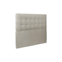 KOPFTEIL gepolstert - Gesteppt – taupefarbener Samtstoff - 140 cm - Taupe/Beige, Holz (140/120/10cm) - Sommeil de Plomb