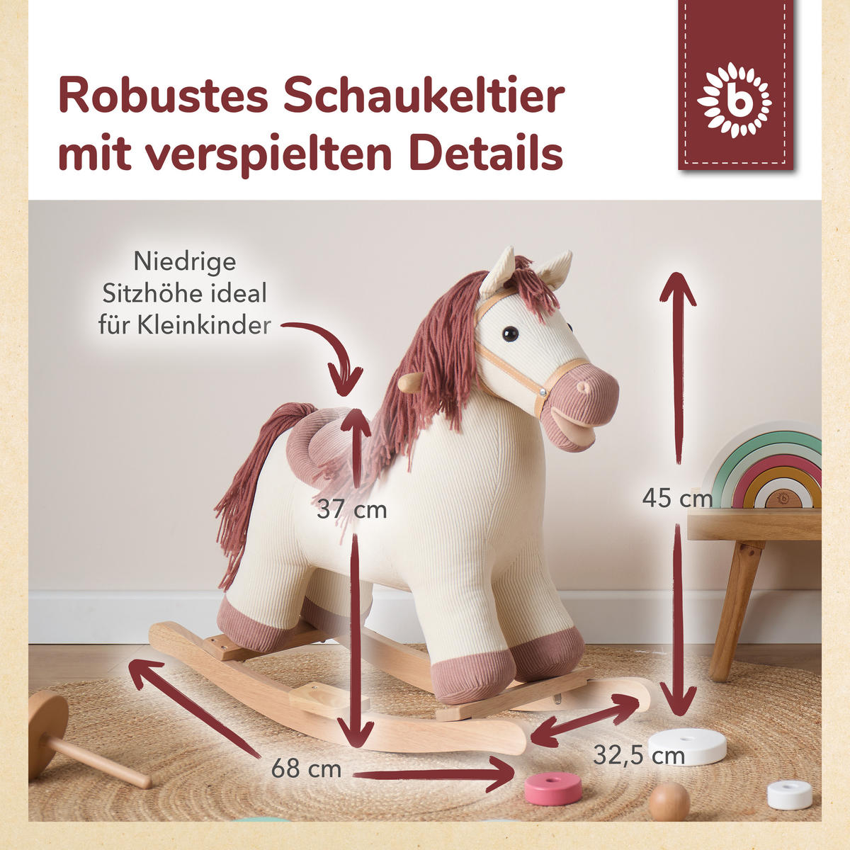 SCHAUKELTIER Plüsch Schaukelpferd - Weiß, Textil (68/56/26cm) - Bieco Spielwaren