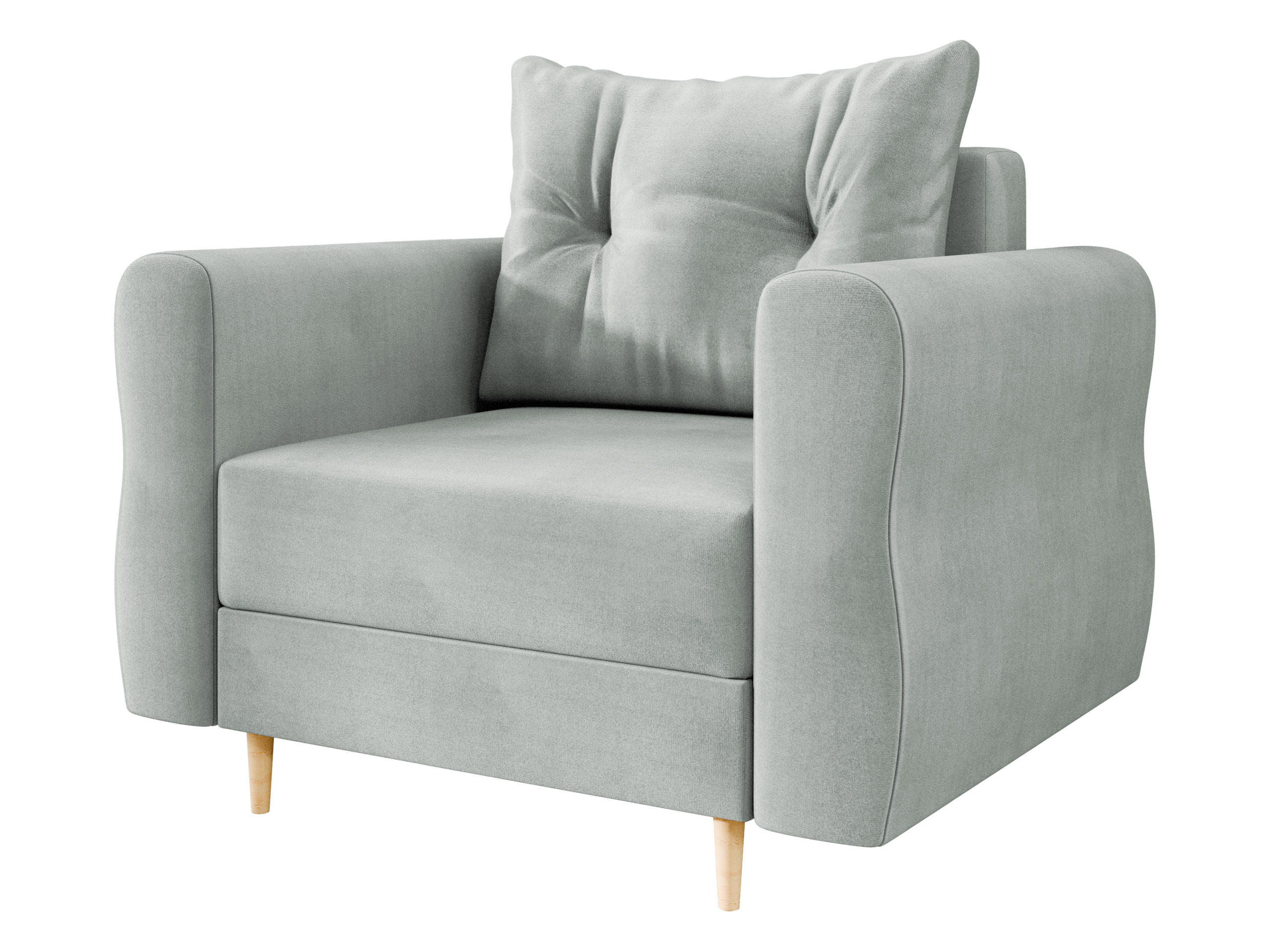 SESSEL Zako - Hellgrau/Naturfarben, Holz/Textil (106/85/77cm) - MIRJAN24