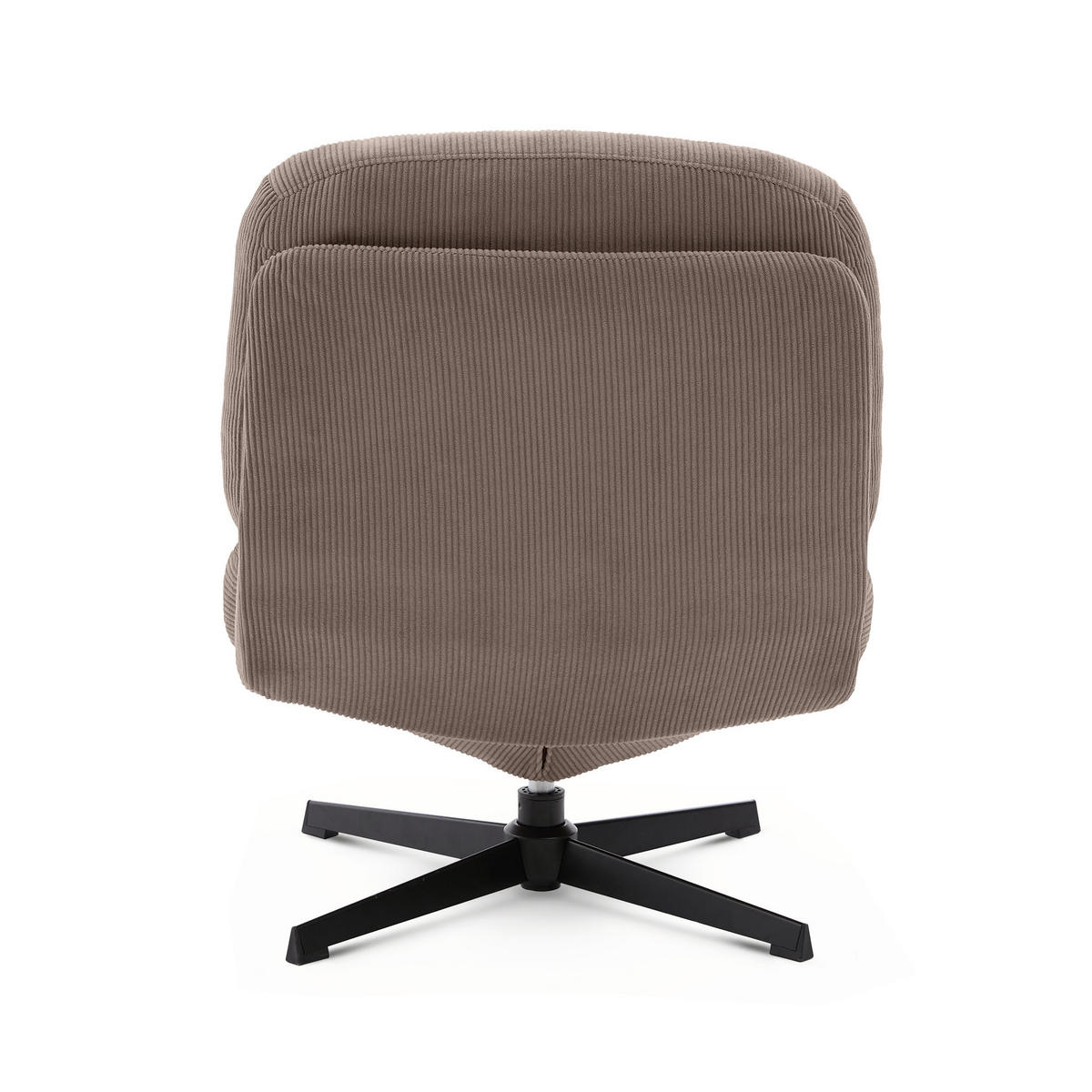 DREHSESSEL Lena aus moderner Cord taupefarbenem - Taupe/Schwarz, Textil/Metall (67/80/78cm) - Sicaan