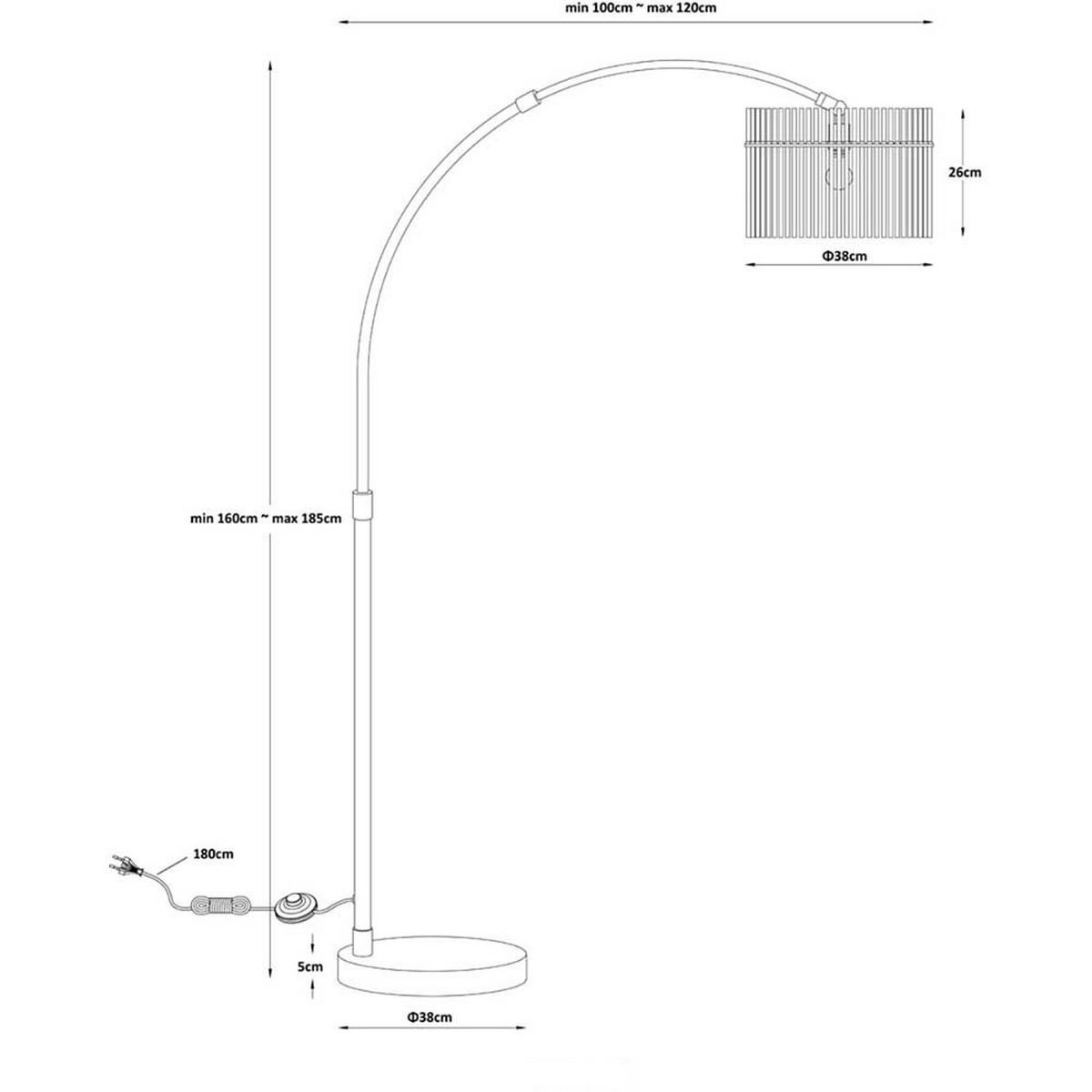 LED STEHLEUCHTE Glas Grau Rauchoptik - Grau, Glas (120/38/185cm) - Globo Lighting