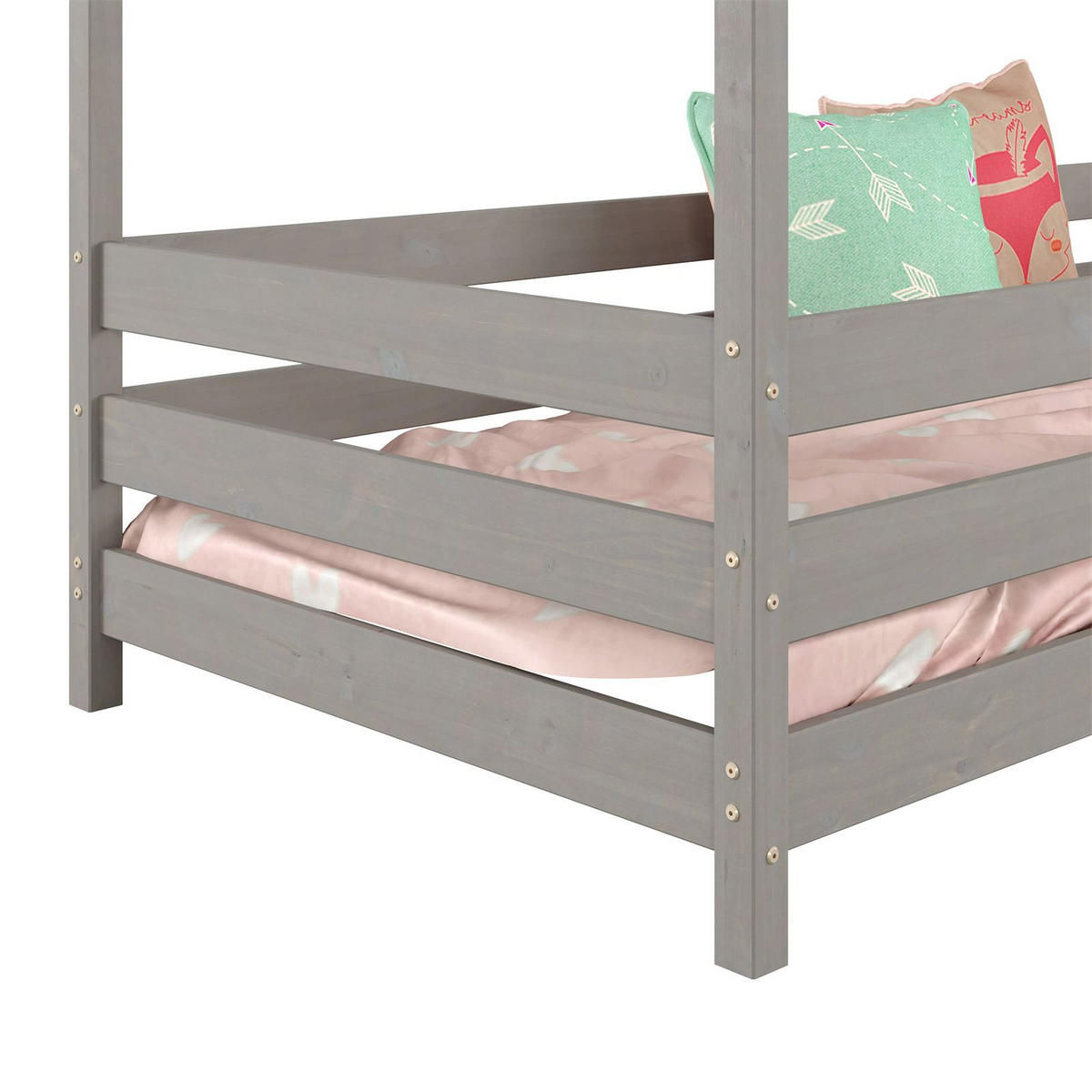 HAUSBETT RENA 90X200 CM - Grau, Holz (96/138/206cm) - IDIMEX