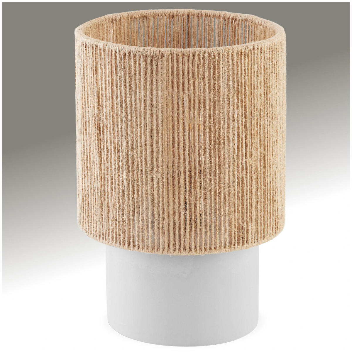 TISCHLEUCHTE Klea aus Jute, Zementfuß mit Schaumstoffschoner, 20,5 x 30,5 cm, natur - Naturfarben, Metall (20.5/20.5/30.5cm) - tectake