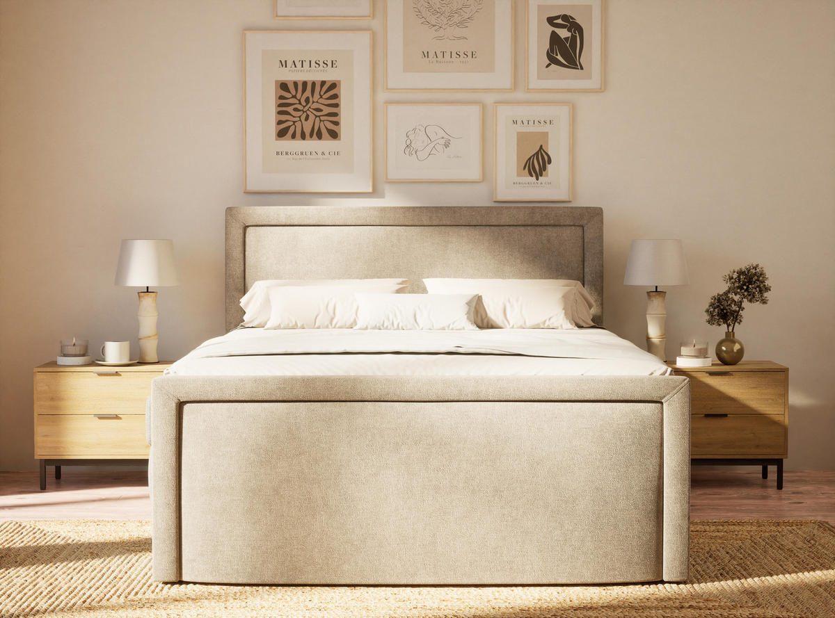 BOXSPRINGBETT Fresco 200/200 cm, in Braun, Bettkasten, Matratze, Topper - Schwarz/Braun, Holz/Holzwerkstoff (200/200cm) - Maison de Reve