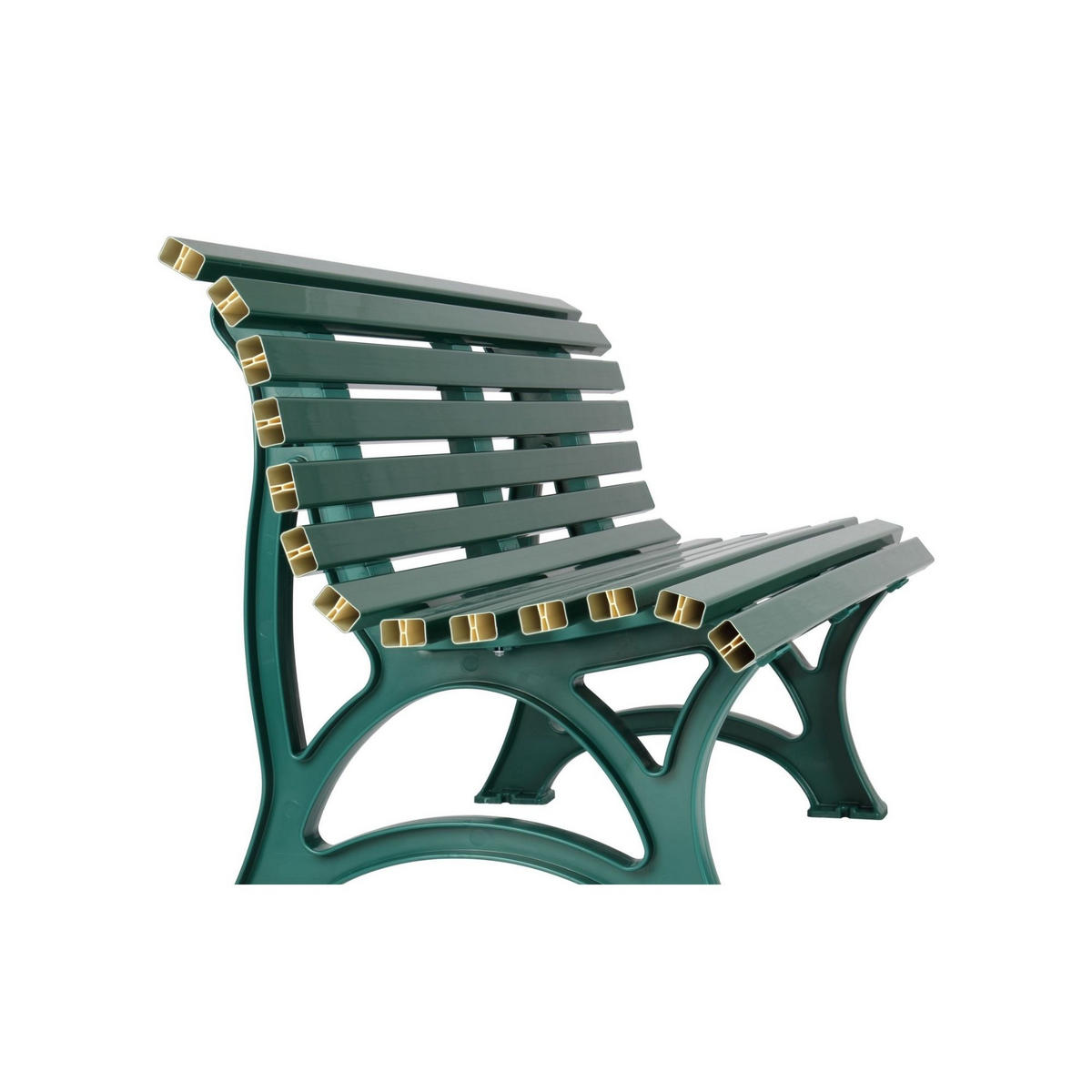 GARTENBANK Jamaika 3 Sitzer Grün 80 x 150 x 64cm Witterungskunststoff & UV Beständiger Kunststoff - Grün, Kunststoff (150/80/64cm) - PROREGAL
