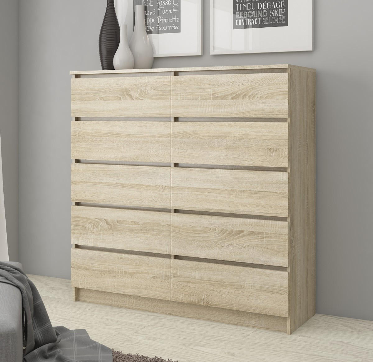KOMMODE Sonoma Eiche 120x40x121 cm - Sonoma Eiche, Holzwerkstoff (120/121/40cm) - Akord