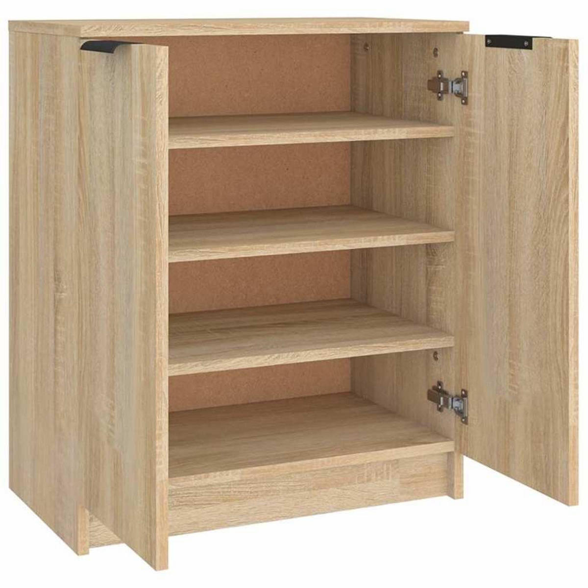 SCHUHSCHRANK Sonoma-Eiche 59/35/70 Cm Holzwerkstoff - Braun, Holzwerkstoff (35/70/59cm) - vidaXL