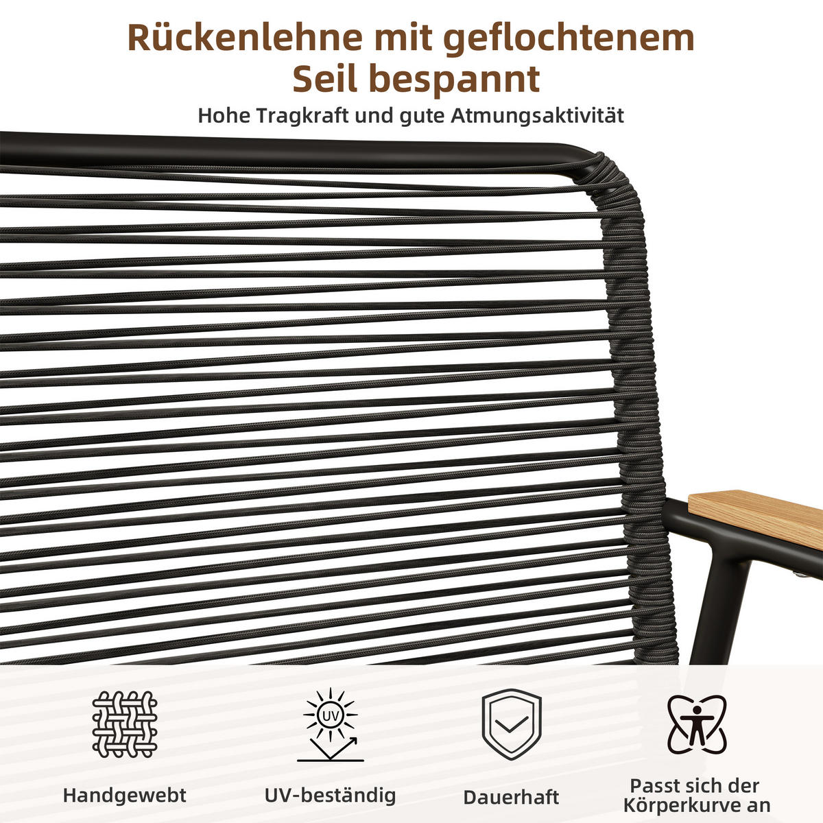 GARTEN-LOUNGE-SET Ecksofa-Set Schwarz 4-tlg. - Schwarz, Metall - ComfortXL