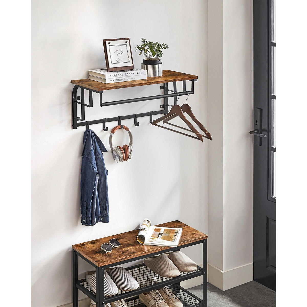 WANDGARDEROBE Libreville - Braun, Metall (66/27/30cm) - Hansiro