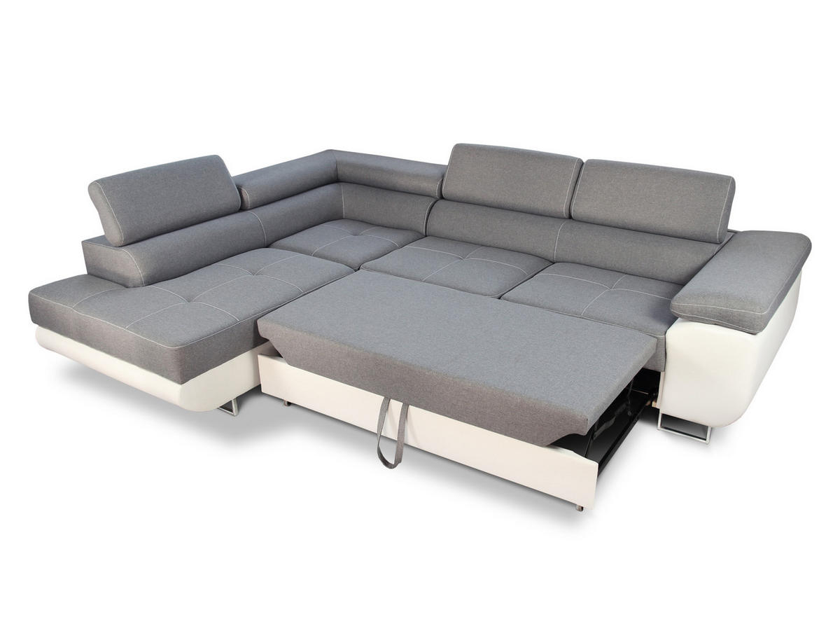ECKSOFA Caris, Seite: Links - Hellgrau/Grau, Holz/Textil (273/203cm) - Sofnet