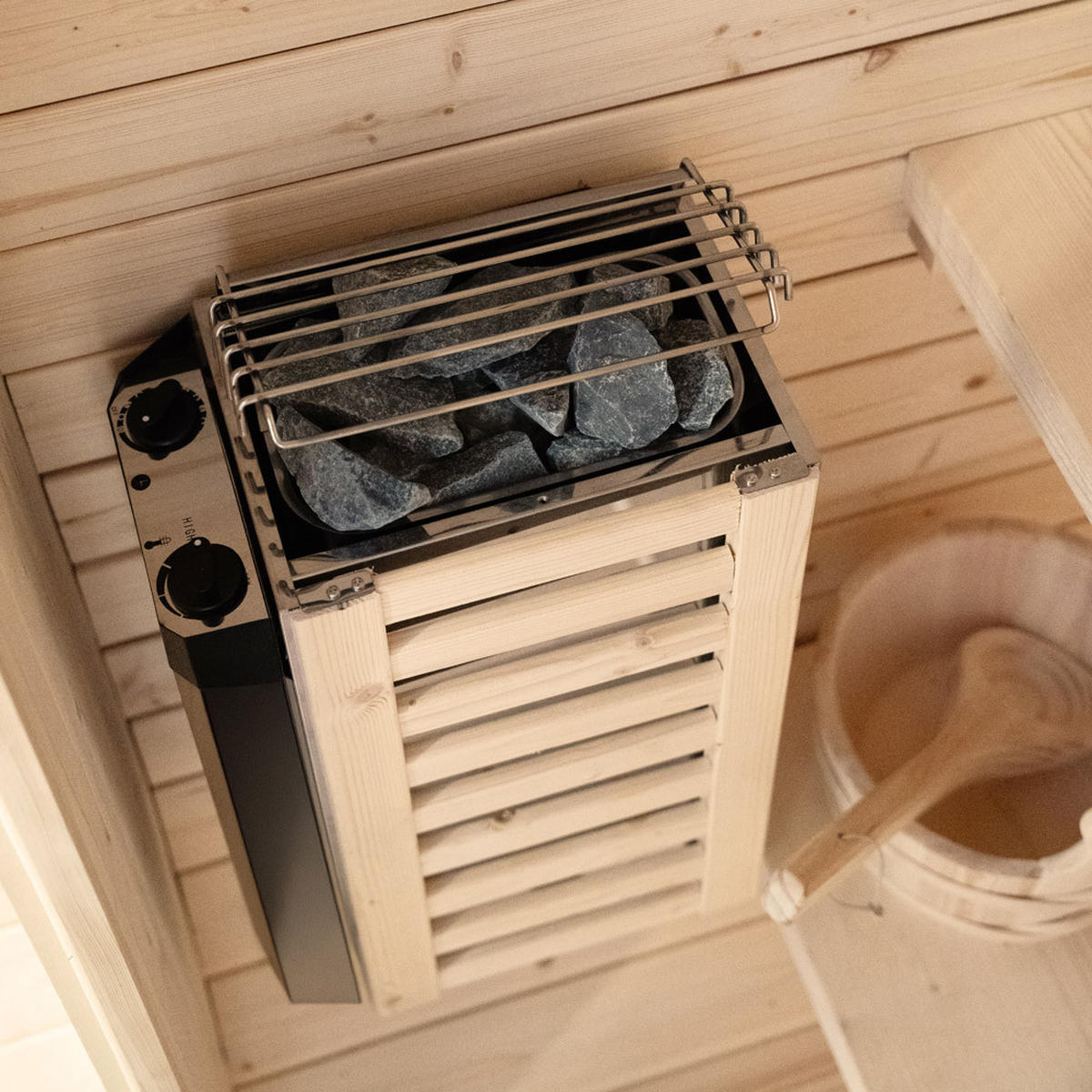 OUTDOOR-SAUNA CUBE S - Naturfarben, Holz - Home Deluxe