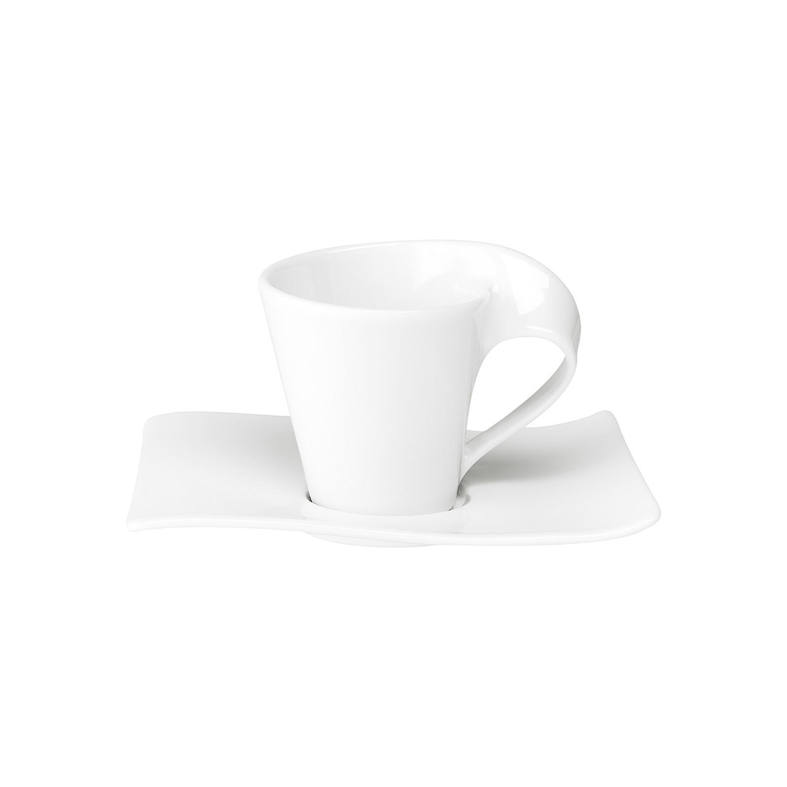 KAFFEETASSE MIT UNTERTASSE NewWave weiß 200 ml - Weiß, Keramik (14.6/11.3/18cm) - Villeroy & Boch