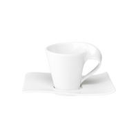 KAFFEETASSE MIT UNTERTASSE NewWave weiß 200 ml - Weiß, Keramik (14.6/11.3/18cm) - Villeroy & Boch